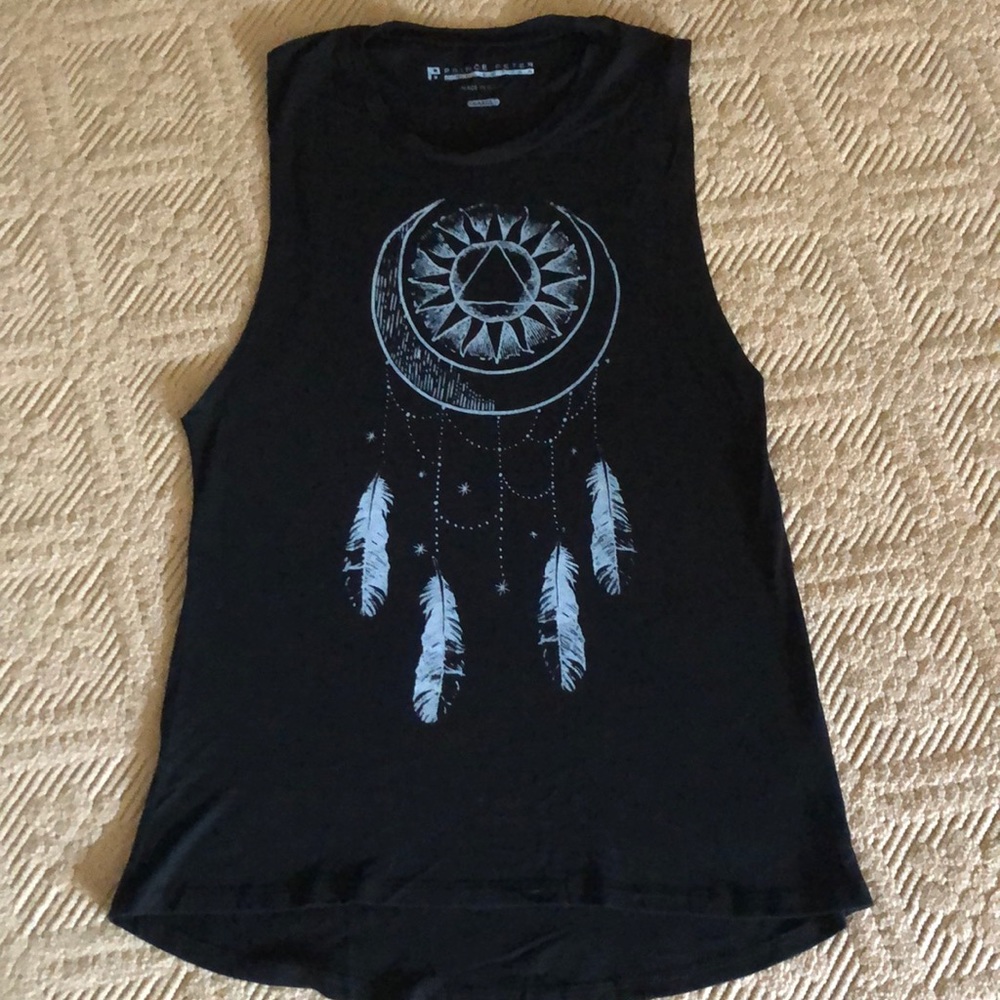 Black dreamcatcher oversized tank